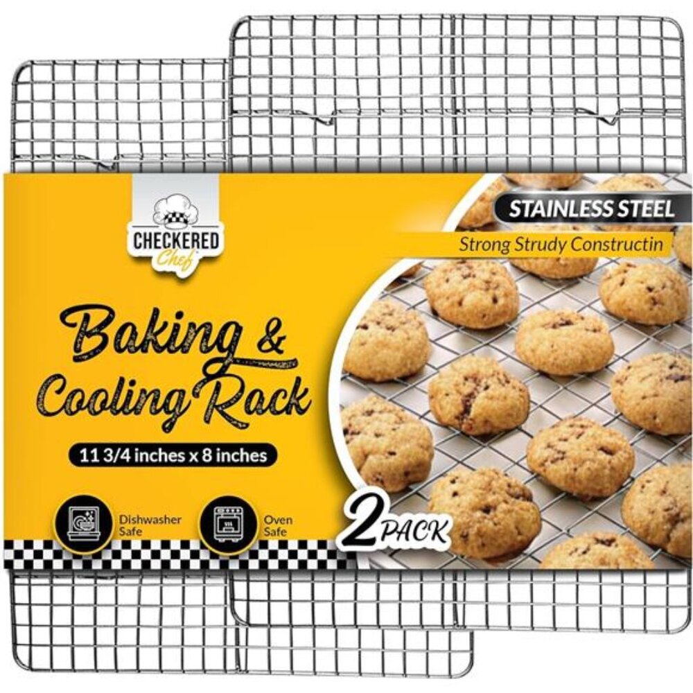 Checkered Chef Cooling Rack for Cooking and Baking - 8” x 11 ¾" Set of 2